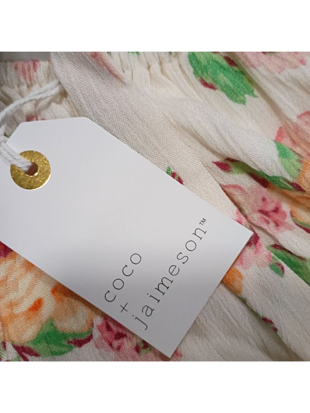 NWT Coco + Jaimeson Mini Dress Women's Bridal Blush Floral Design Lined Puff - Picture 10 of 14